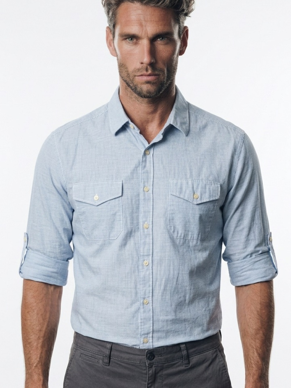 |•JAMES CAMPBELL•| Blue Button Down Shirt Size Medium